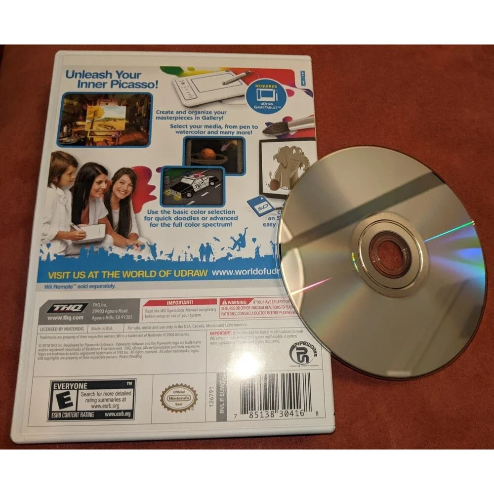UDraw Studio Game & Tablet - Nintendo Wii, EXCELLENT Condition
